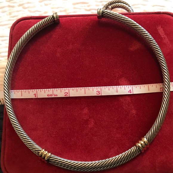 David Yurman 14k/SS Double Cable Necklace - Picture 3 of 5